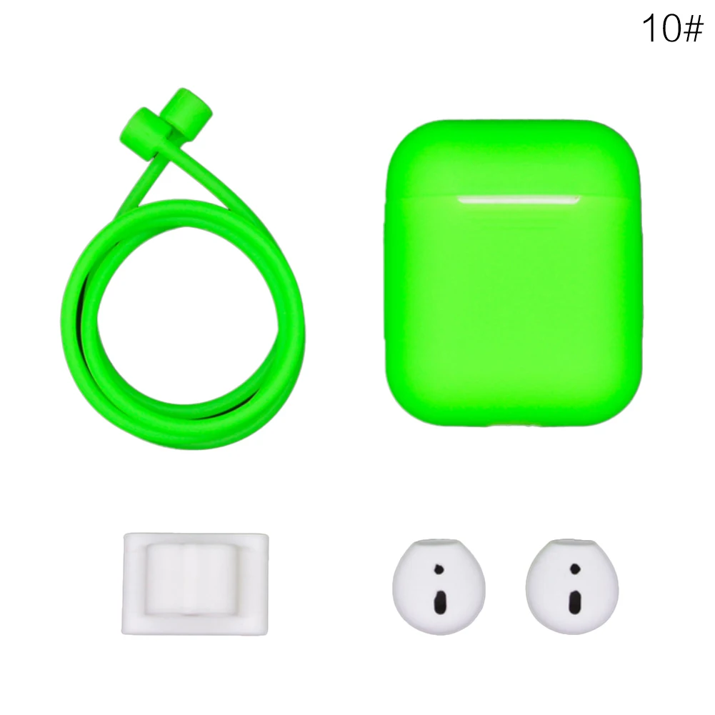 5 в 1 силиконовый чехол для Airpods для IPhone Bluetooth/беспроводные наушники защита от потери чехол Чехол для ушных крючков аксессуар 60 - Цвет: 9