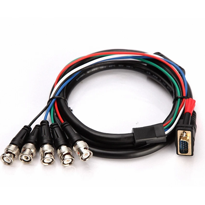 

Gold plating VGA Male to 5BNC Male Monitor Cable VGA to RGBHV 5 BNC Video Adapter 5m 8m 10m 15m 20m