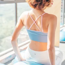 Новое регулируемое женское Спортивное нижнее белье на бретельках, сексуальные женские фитнес-рубашки с подкладкой для йоги, пуш-ап, майка без рукавов для йоги