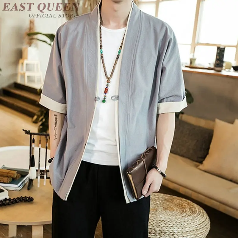 Kimono Men Black Japanese Kimono Men Samurai Costume Male Yukata Haori Japanese Streetwear Clothing Mens Kimono Jacket DD952