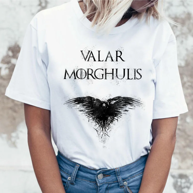 Женская футболка в стиле хип хоп Valar Morghulis not today уличная одежда для лета