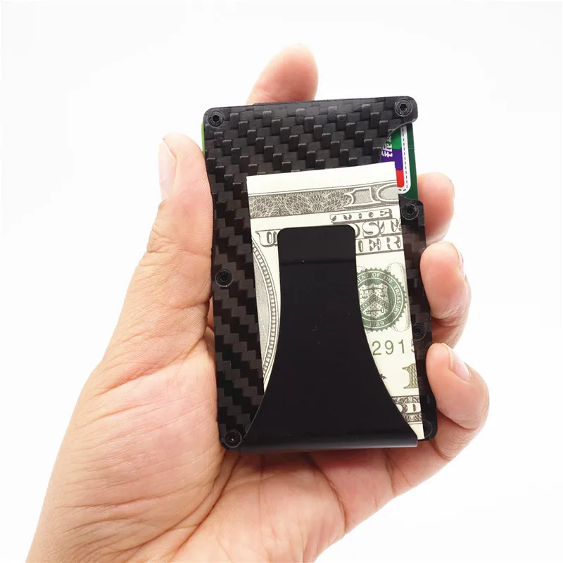 Металлический кредитный держатель для карт, мини кошелек RFID для путешествий, мужской чехол для карт, Мужской зажим для денег