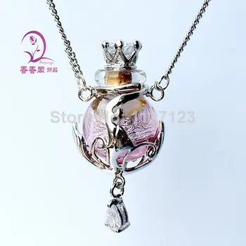 

Free shipping !!1pcs Murano Glass Essential Oil Bottle Pendant Necklace(pink),Perfume Bottle Necklace,Aroma diffuser necklace