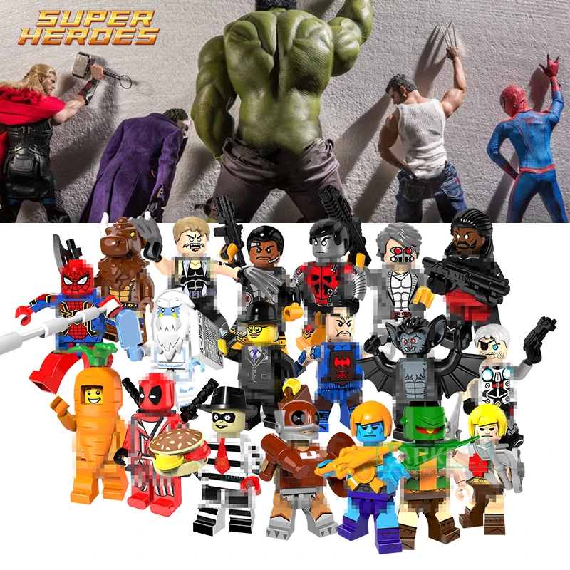 For legoings avengers 3 Marvel s superheroes Destroyer Black widow Spider man Captain America font b