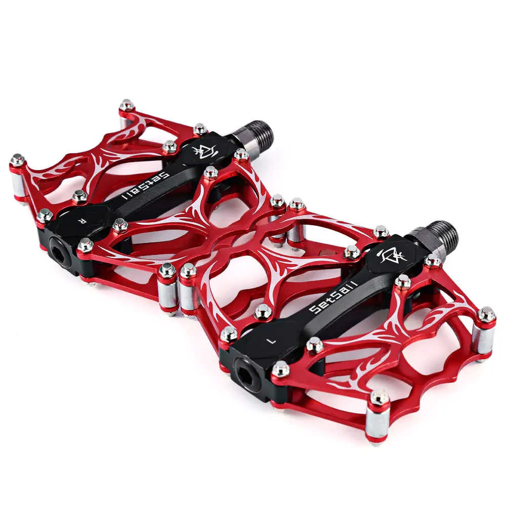 2 Pcs Mountain Bike Pedals With 3 Bearings Anti Skid Design Suitable