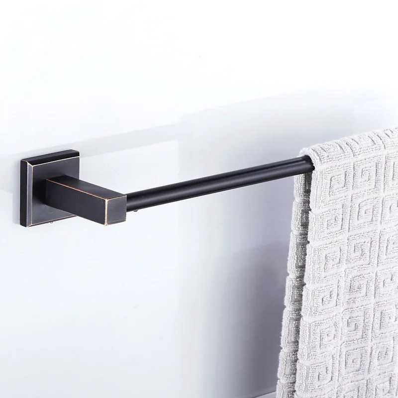 AUSWIND Vintage Black Towel Bar Oil Rubbed Solid Brass