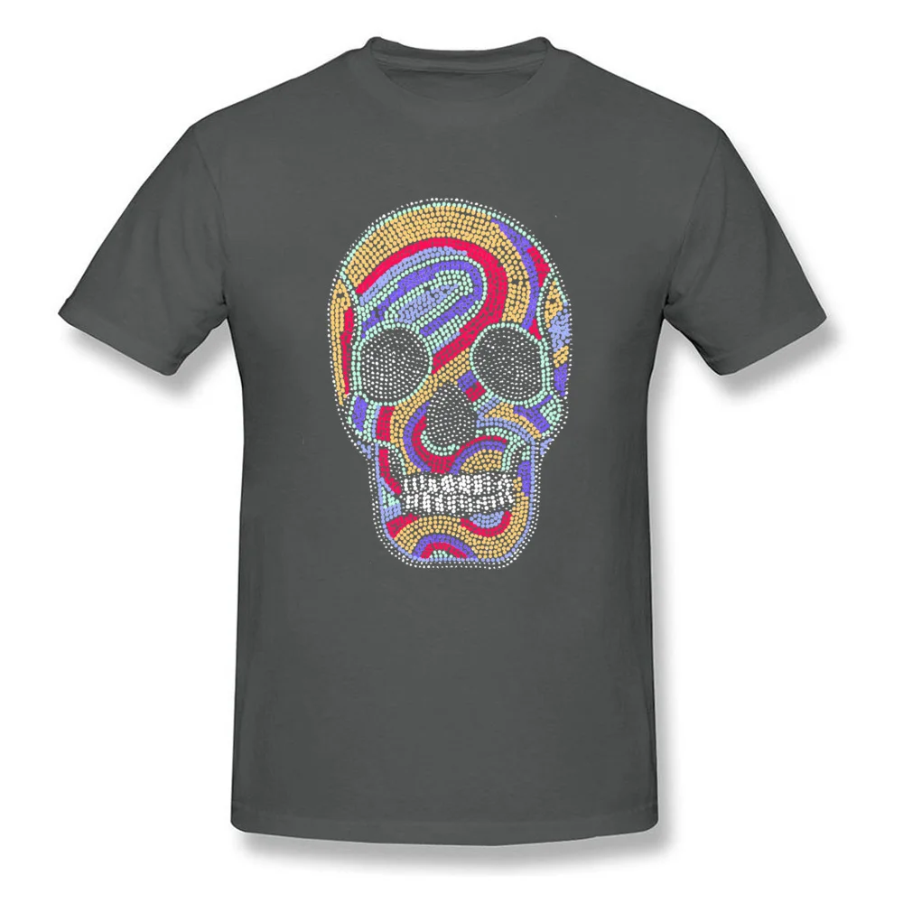 Casual Short Sleeve Tops Shirts Summer Autumn Crewneck Cotton Men's Tshirts psychedelic skull Casual T-Shirt 2018 New Fashion psychedelic skull carbon
