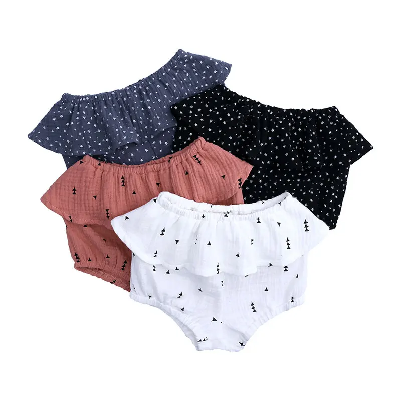 

Elvesnest Triangle Children Girls Shorts Ruffles Baby Girl Shorts Cotton Linen Baby PP Pants Summer Kids Clothes 1-5 Years
