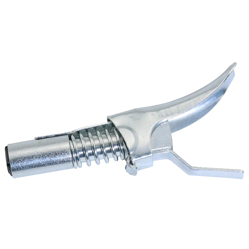 

Silver Heavy-Duty Quick Release Grease Coupler Onto Zerk Fittings, 10,000 Psi 1/8 Inch Npt, Two Press Easy To Push