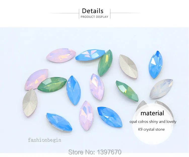 All-size Navette/Horse eye opal Faceted Glass fancy stone point back crystal Diamantes Rhinestones Nail Art jewelry making beads