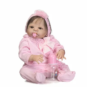 

57CM full body silicone reborn baby toddler girl princess toy waterproof doll gift lifelike bebes reborn silicona completo