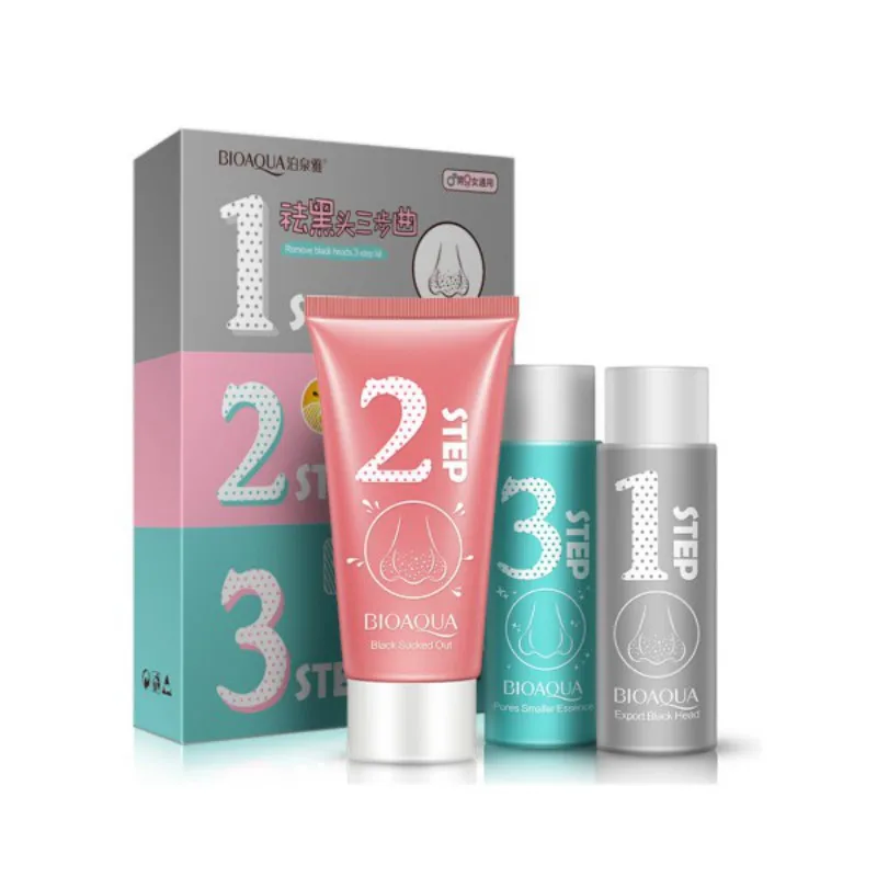 

3 Steps Deep Clean Set Facial Cleaning Blackhead Acne Remover Mask Kit Face Care Acne Treatments Shrink Pore Set