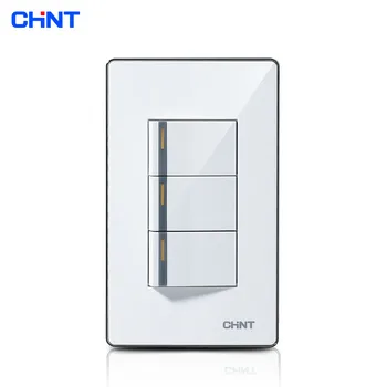 

CHINT Push Button Light Switch 120 Type NEW9-E012A Three Gang Two Way Switch