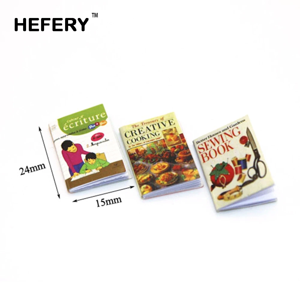 

3Pcs 1/12 Dollhouse Miniature Accessories Mini Book Simulation Furniture Magazine Model Toys for Doll House Decoration