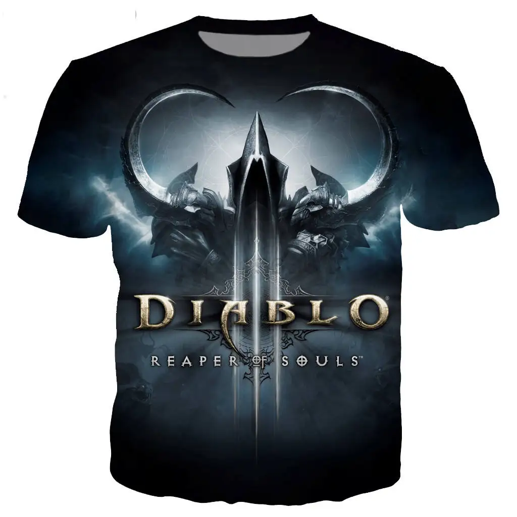 Новая классическая футболка Diablo 3 Reaper of Soul, мужская и женская футболка с 3D принтом, новинка, модная футболка в стиле хип-хоп, уличная одежда, повседневные летние топы - Цвет: 04