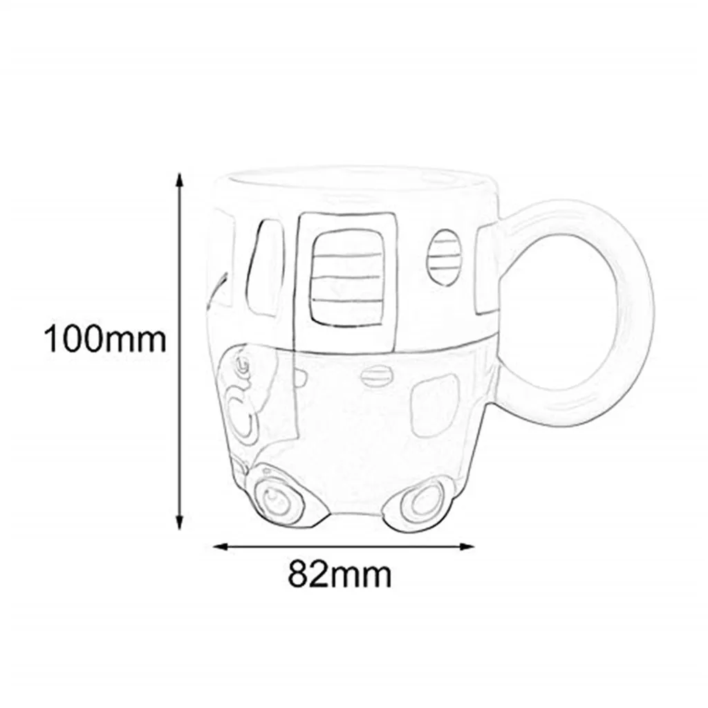 Новая креативная ручная роспись двойные кружки в форме автобуса Ретро керамическая чашка для кофе, молока, чая 400 мл кофейная чашка для путешествий милый лучший подарок
