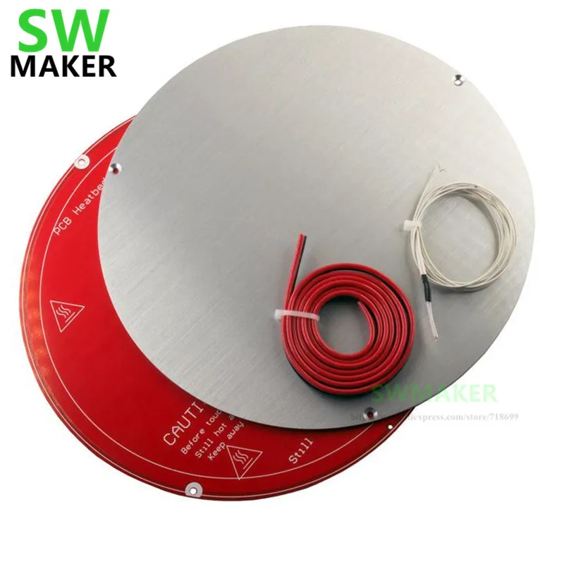 

Алюминиевая анодированная пластина 220 мм + MK2Y печатная плата с подогревом, электропроводка, Термистор, комплект для 3D-принтера delta kossel