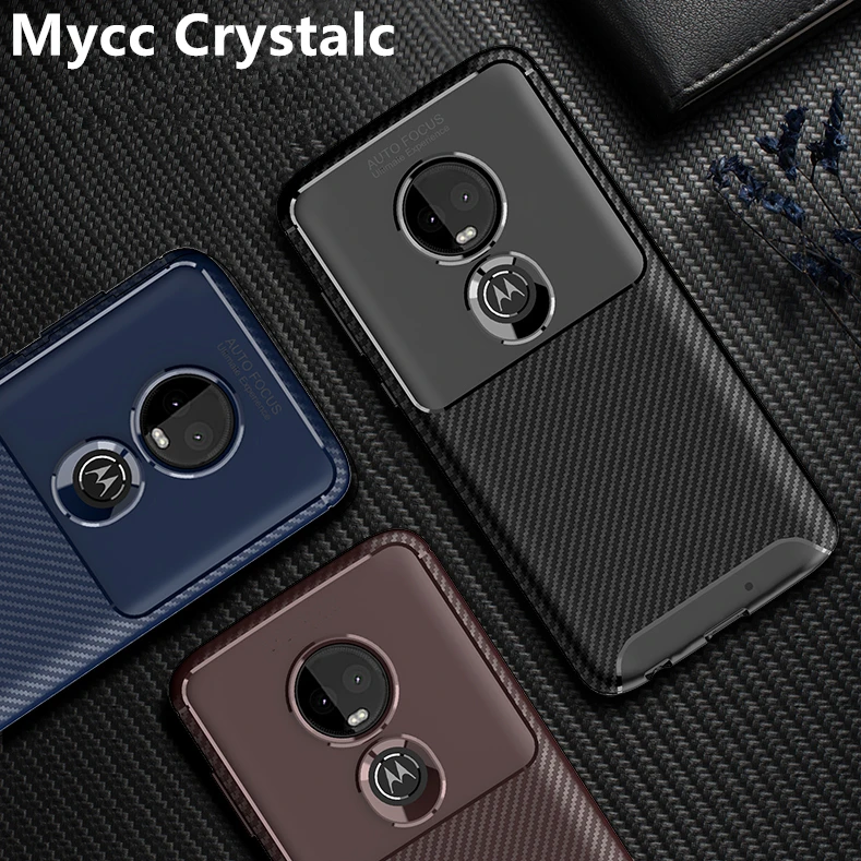 Чехол из углеродного волокна для Motorola Moto G7 тонкий прочный противоударный мягкий
