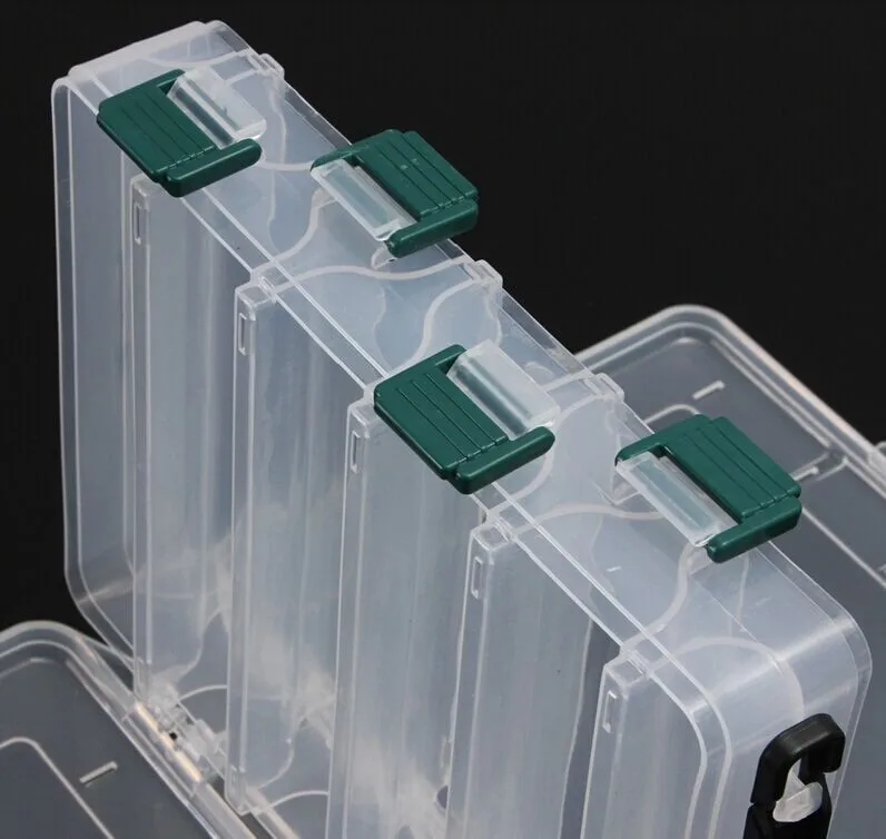 Double Sided 14/10 Compartments, KAWA Fishing Box, High Strength Transparent Visible Plastic  Box with Drain Hole, Free Shipping
