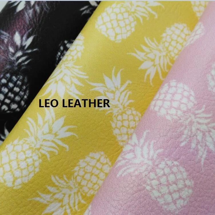 

1PC A4 SIZE Printed PINEAPPLE Leather Fabric PU Eco Leather with Faux Leather Fabric Synthetic Leather Fabric SK41