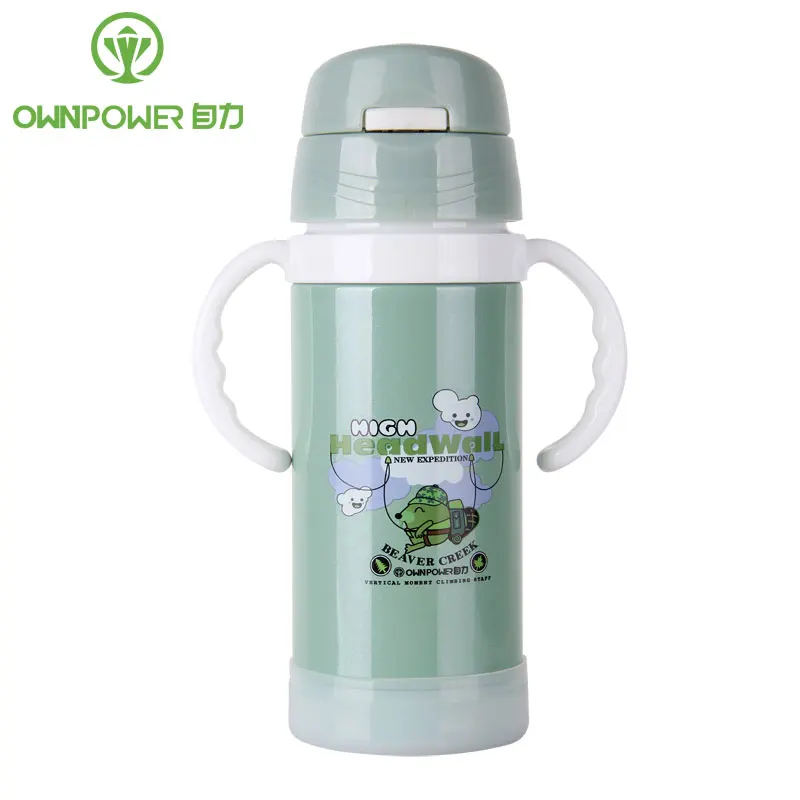 OWNPOWER Children Straw Vacuum Flasks Stainless Steel Thermoses Thermal