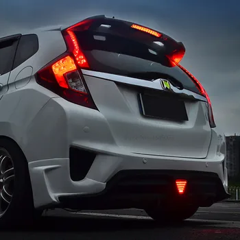 

For Honda Fit /Jazz GK5 With Light White Spoiler 2014-2019 ABS Plastic Unpainted Color Rear Black Spoiler Wing Trunk Lid Cover