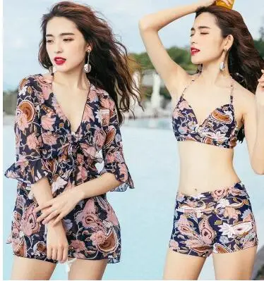 2018 57 20 color summer newest color handmade crochet bikini bandeau bow halter swimwear women Floral bottom swimsuit hot summer