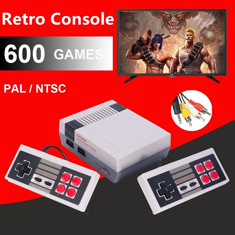 CoolBaby TV Handheld Family Recreation Video Game Console AV Port Retro Built-in 600 Classic Games Dual Gamepad Gaming Player