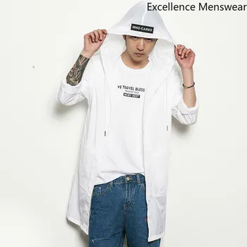 

Hooded Windbreaker Sunscreen Men's Long 2019 Summer Vintage Korean Youth Student Cloak Jacket Trend Sunscreen Clothes Summer WW