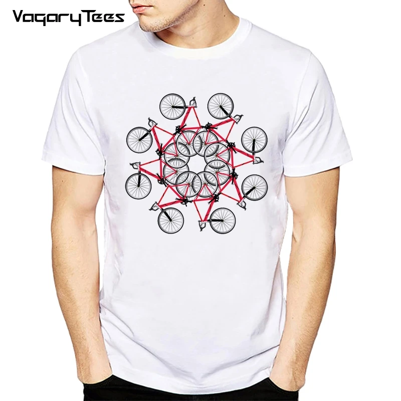 Мужские футболки с принтом в виде велосипедного анализа, повседневные хипстерские топы, модные мужские футболки с коротким рукавом для велосипеда 1899 - Цвет: 2488