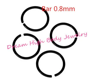 

Hoop Nose Ring Earring Jewelry Black Titanium Anodized Seamless Endless Ear Tragus Cartilage Hoop Ring for women 0.8mm