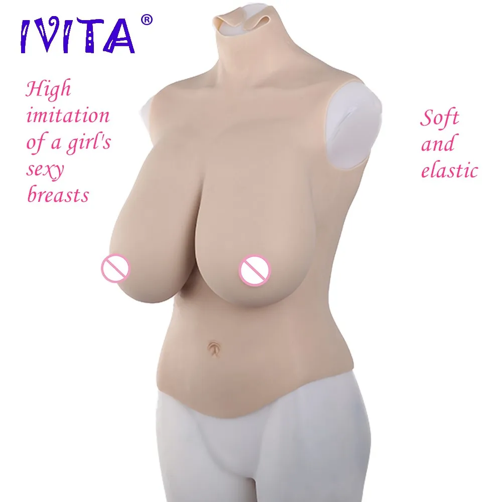 IVITA Realistic Silicone Breast Forms Fake Boobs False Breasts For Crossdresser Drag Queen Shemale Transgender Fashion Bodysuit IVITA Realistic Silicone Breast Forms Fake Boobs False Breasts For Crossdresser Drag Queen Shemale Transgender Fashion Bodysuit