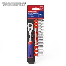 WORKPRO 14PC 1/4'' Socket Wrench CR-V Drive Ratchet Wrench Spanner for Bicycle Motorcycle Car Repairing Tool Socket Set WORKPRO 14PC 1/4'' Socket Wrench CR-V Drive Ratchet Wrench Spanner for Bicycle Motorcycle Car Repairing Tool Socket Set
