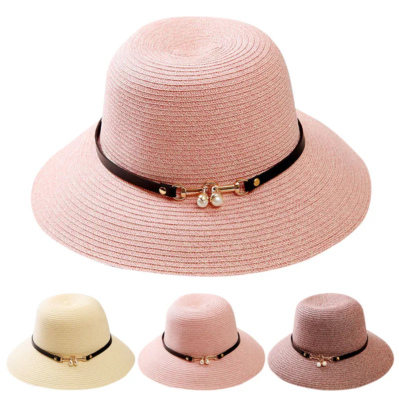 

Sun Flat Straw Hat Women Girls Summer Holiday Beach Hats Panama Sun Protection Cap EDF88