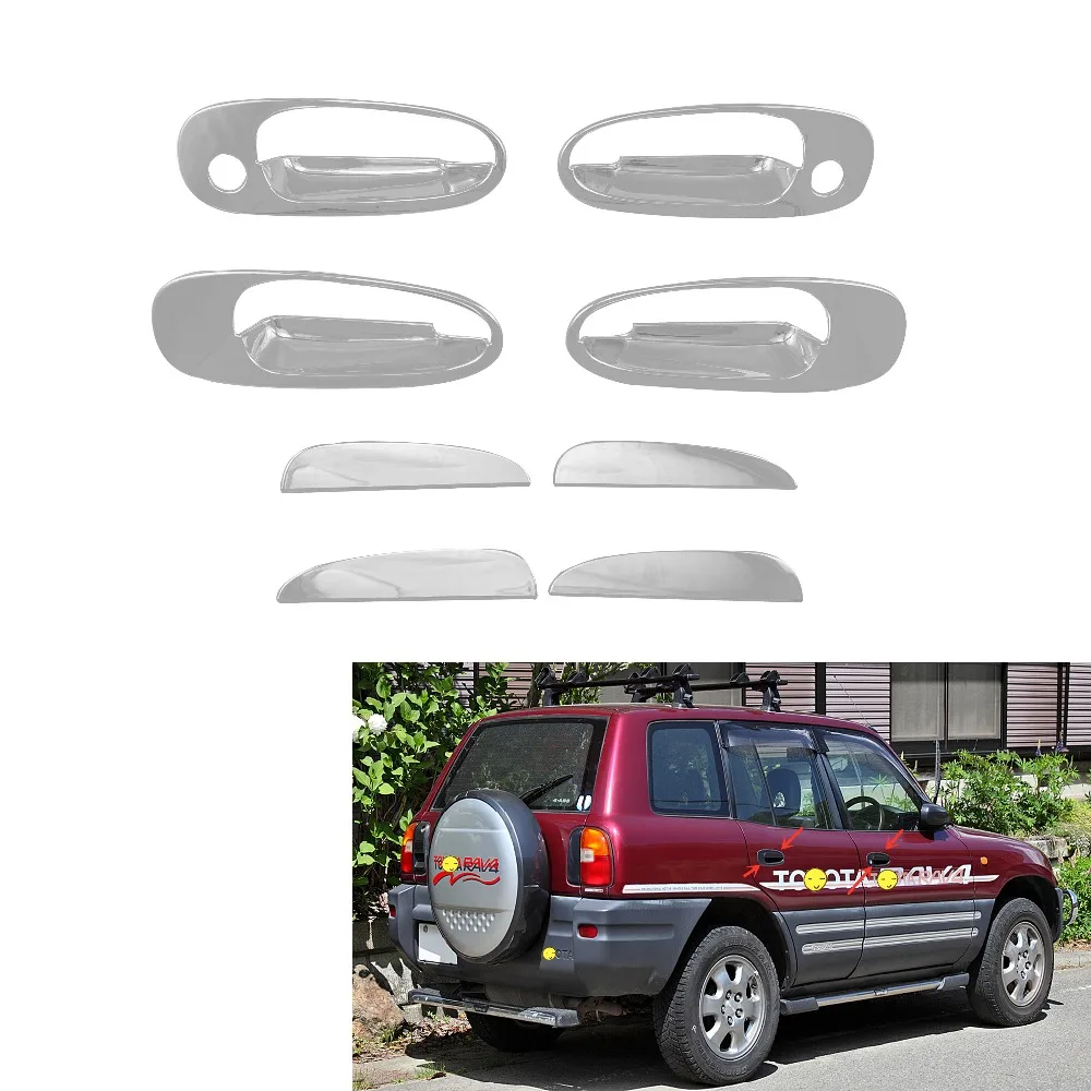 

8PCS ABS Chrome plated door handle bowl cover For Toyota RAV4 1994-2000 XA10 ABS car styling parts auto accessories