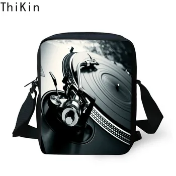 

THIKIN Fashion DJ Music Messenger Bags for Men Record Player Male Crossbody Bags Kids Boys Mini Shoulder Bag CD Design Handbag