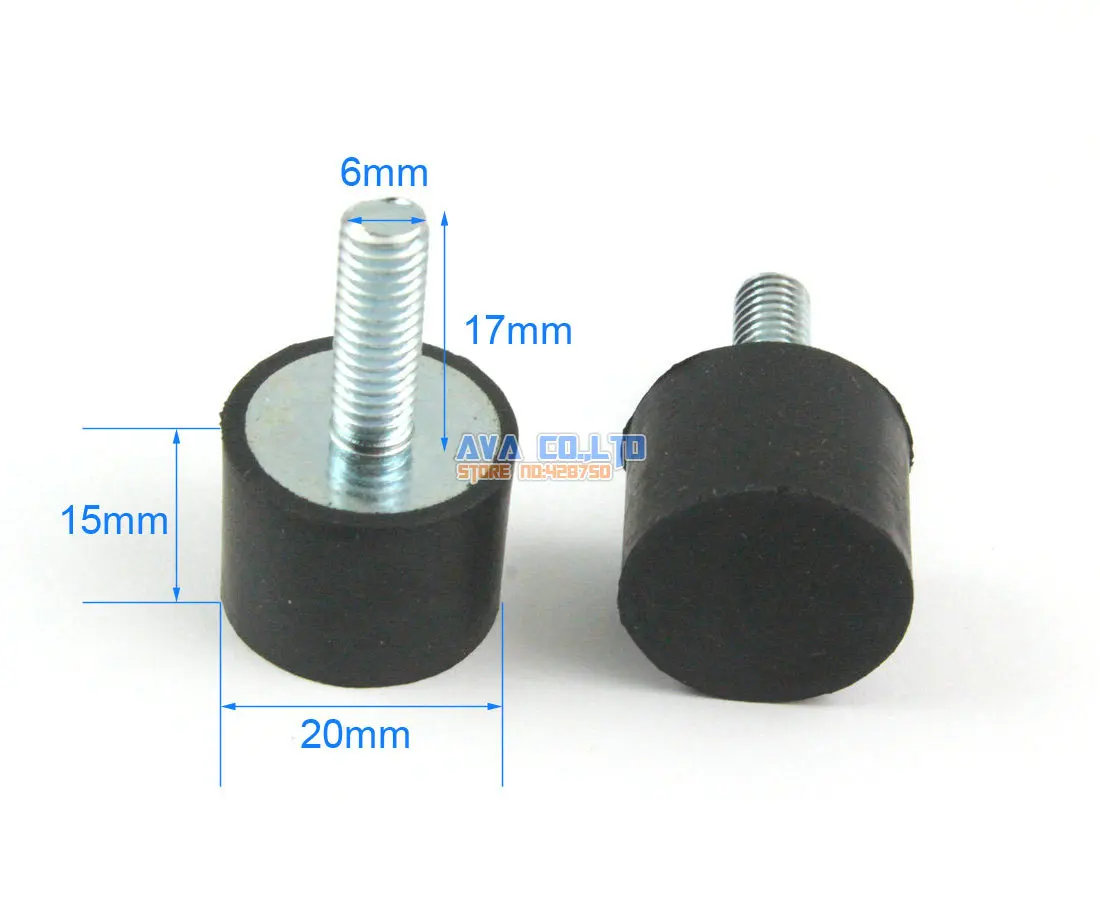 10 шт. 20*15 мм корпус M6* 17 мм Мужской резиновый антивибрационный крепеж бобины изолятор