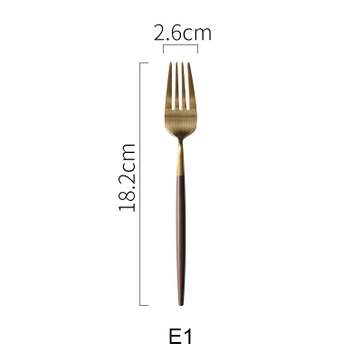Два стиля Золотой набор посуды 304 нержавеющая сталь Западный столовый набор для кухни столовая посуда набор посуды Akuhome - Цвет: gold dessert fork