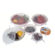 6 Unids/set Stretch Tapas de La Cubierta de Silicona de Cocina de Picnic Al Aire Libre Mesa de Conservación de Alimentos Estirable Multiusos Tapa de La Olla