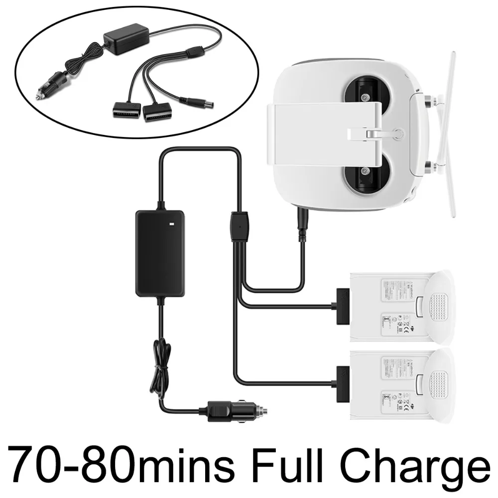 

Car Charger for DJI Phantom 4 Pro V2.0 Advanced Drone Battery Intelligent Charter Remote Controller Outdoor Travel Charging Hub