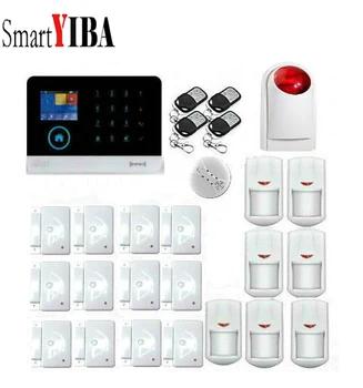 

SmartYIBA 3G WIFI Home Burglar Alarm Systems+RFID Keyfobs APP Control Wireless Alarmes Red Strobe&Flash Siren Motion Alarm Kits