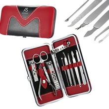 Anself 10 в 1 Когтерез набор Нержавеющая сталь ногтей Ножницы Отделка Комплект ногтей Маникюр Педикюр Инструмент+ Case