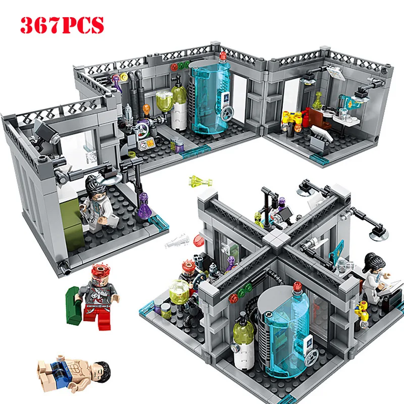 

City Police Transformation Biochemical Lab Building Blocks Compatible Legoing Technic Figures Enlighten Bricks Toys For Children