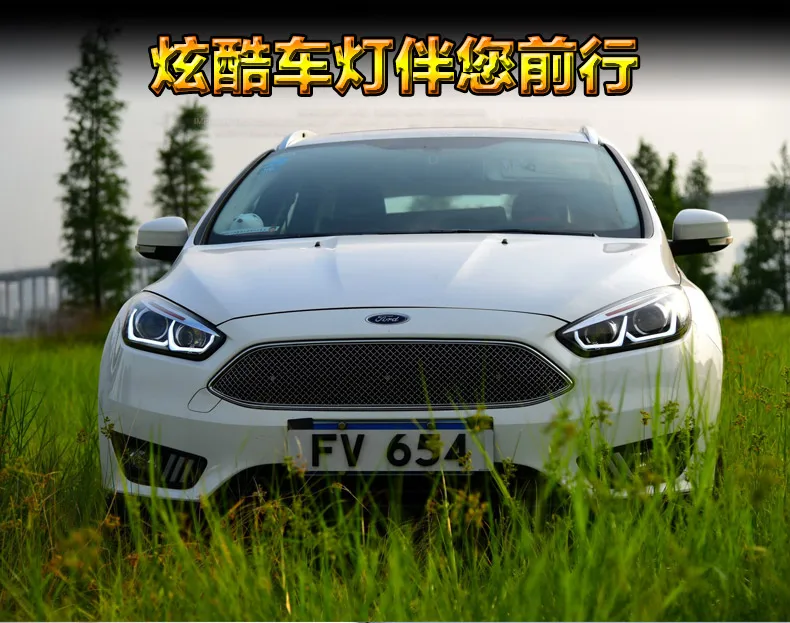 Автомобильный Стильный чехол на головную лампу для Ford Focus- фары светодиодный фары DRL Объектив Двойной Луч Биксеноновые автомобильные аксессуары