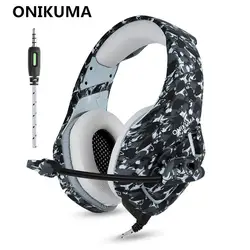 ONIKUMA K1 камуфляж PS4 гарнитура бас Игровые наушники игра наушники шлем с микрофоном для ПК мобильный телефон Новый Xbox One планшет