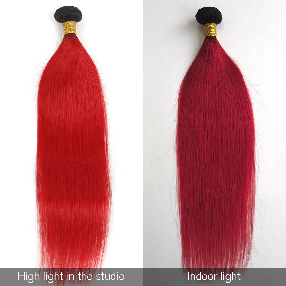 ALOT Pre Colored Brazilian Staright Human Hair Bundles Deal Ombre Straight Human Hair Extension T1b/Red Non Remy Human Hair ALOT Pre Colored Brazilian Staright Human Hair Bundles Deal Ombre Straight Human Hair Extension T1b/Red Non Remy Human Hair
