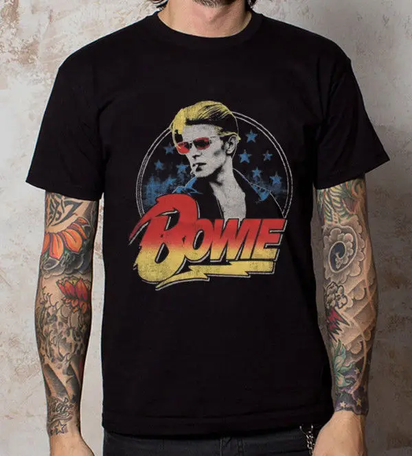 

BOWIE David Bowie Logo Tumblr T Shirt New Black Unisex T-ShirtHigh Quality Custom Printed