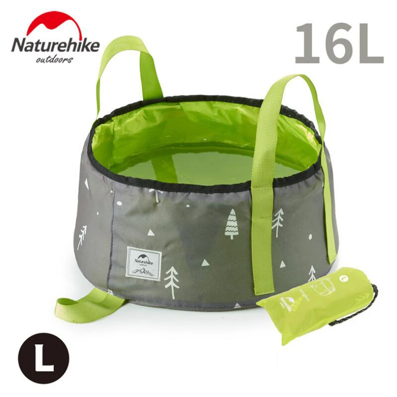 NatureHike 10L/16L портативная складная сумка для воды для отдыха на природе, походов, пикника, ведра для воды, умывальника, моющего мешка, NH18L010-P - Цвет: Gray L