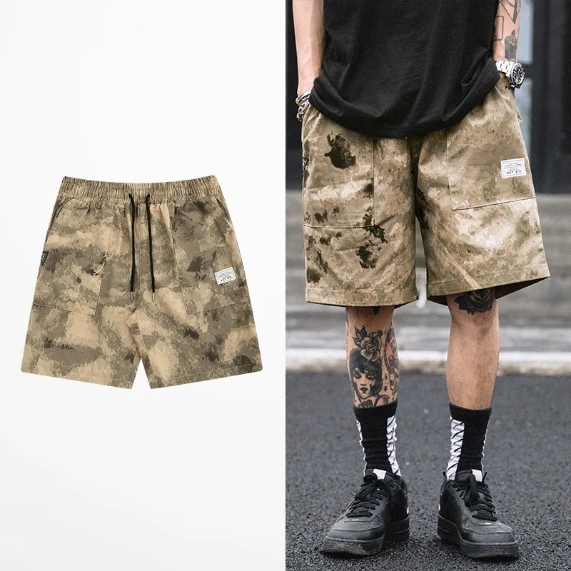 Для мужчин Tide брендовая мужская камуфляжная рубашка Пляжные шорты с карманами летние шорты штаны Для мужчин скейтборд в стиле «хип-хоп» спецодежды досуг брюки