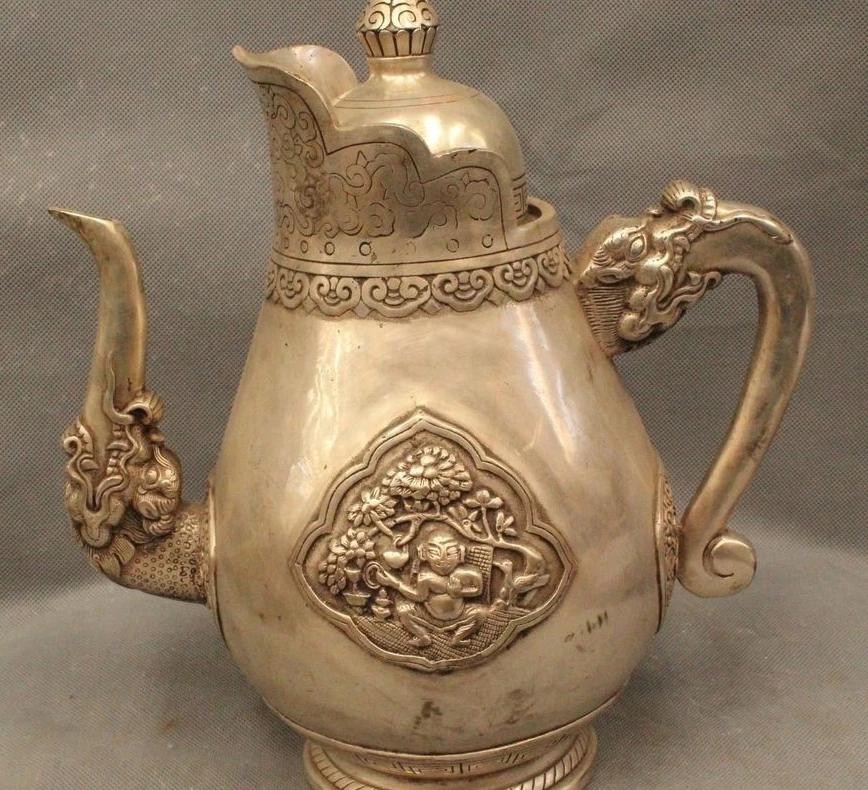 

13"China Tibet Buddhism Folk Silver Sit 18 Arms Avalokiteshvara of Goddess Stat